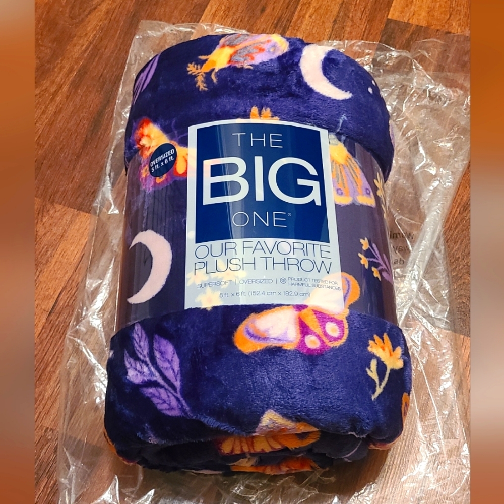 The Big One Plush Throw Celestial Moths